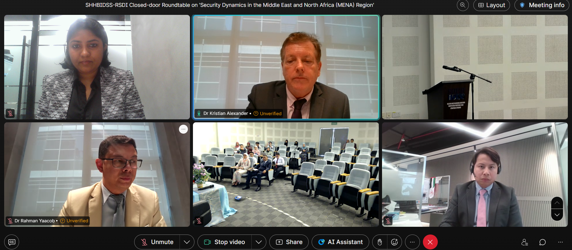 RSDI and Sultan Haji Hassanal Bolkiah Institute of Defence and Strategic Studies Convene Closed-Door Roundtable on MENA Security Dynamics